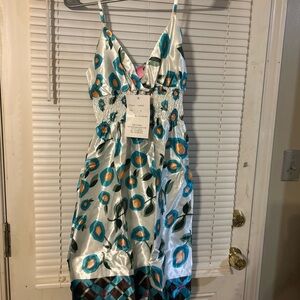 She's Cool  Dress with Teal and Orange Floral Print💕